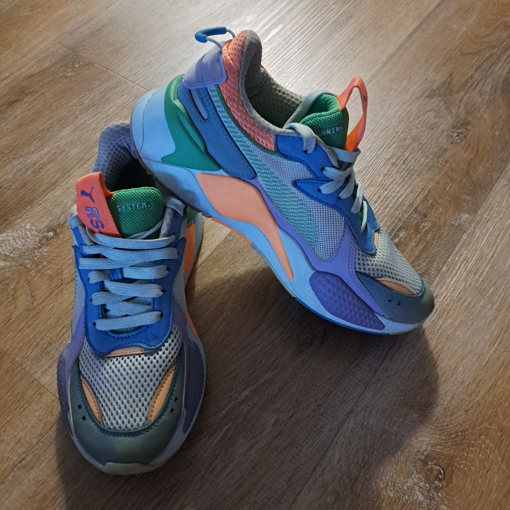 Puma RS-X Toys in the "Bonnie Blue/Sweet Lavender" Colorway Women's Size 8